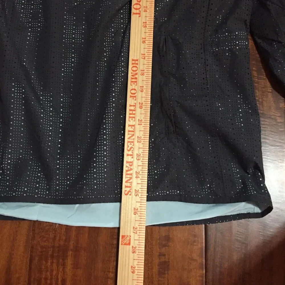 Fabletics Women's Liora Perforated Adjustable Gray/Aqua Pullover Jacket Size XL